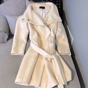 NWT ANN TAYLOR CREAM LONG COAT